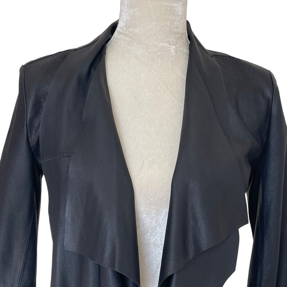 Bod & Christensen Zura Leather Jacket Women’s Size 2 Drape Front Studded Sleeves - Picture 3 of 10